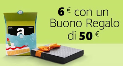 amazon - AMAZON: spendi 50 € in Buoni Regalo e ricevi un Buono Sconto di 6 € AMAZON%2Bspendi%2B50%2B%25E2%2582%25AC%2Bin%2BBuoni%2BRegalo%2Be%2Bricevi%2Bun%2BBuono%2BSconto%2Bdi%2B6%2B%25E2%2582%25AC