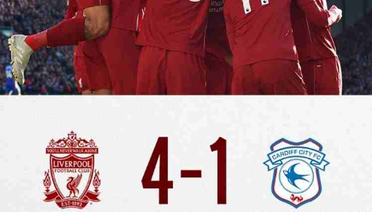 Hasil Liverpool vs Cardiff City Skor Akhir 4-1 Hasil Liverpool vs Cardiff City Skor Akhir 4-1