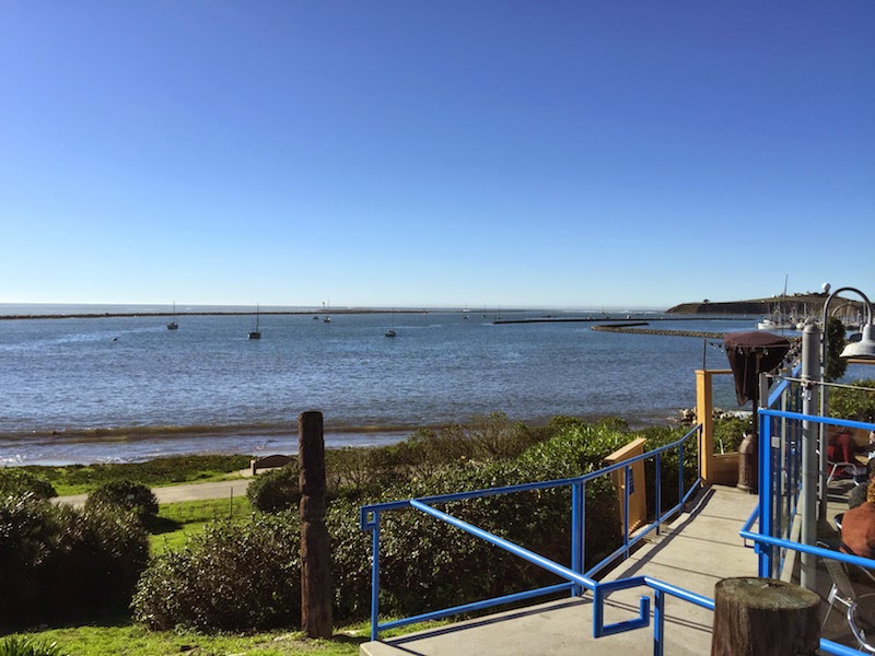 View from the patio at Sam's Chowder House overlooking Half Moon Bay