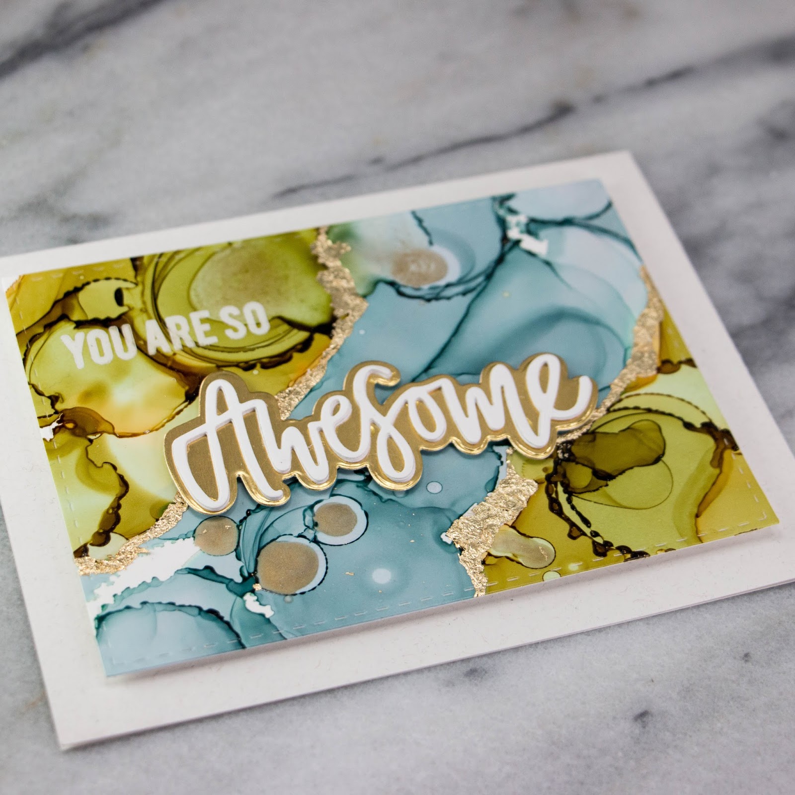 Koren Wiskman A Neat & Tangled Alcohol Ink Card Video