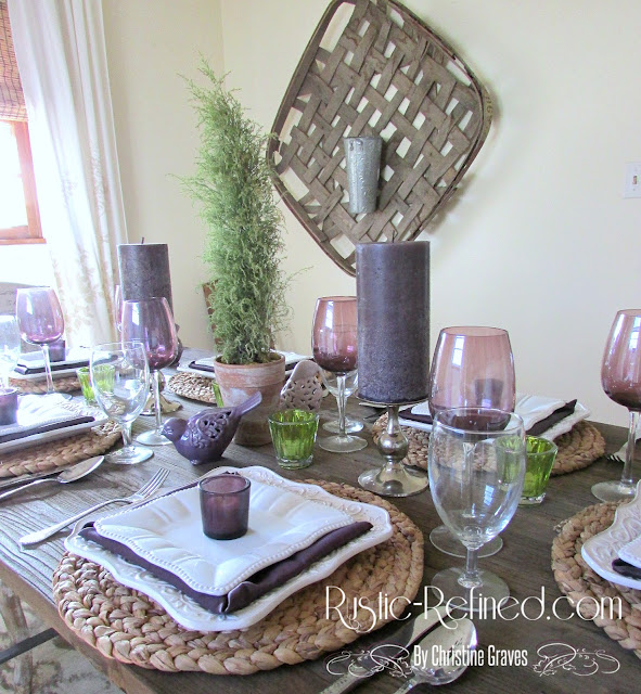 Tablescape with romantic and rustic touches, suitable for Valentine's Day or any day you want to make your guests feel welcome.