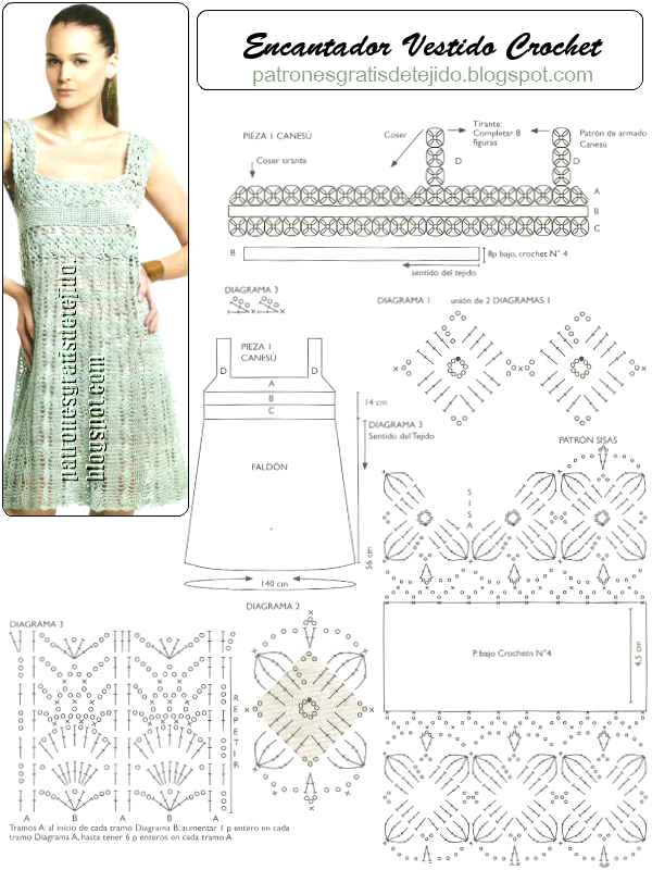 Patrones de Vestido Crochet