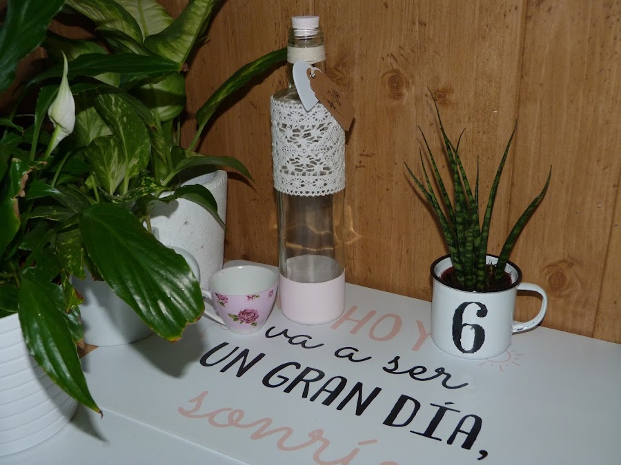 isabelvintage-vintage-botella-cristal-decorada-chalk paint