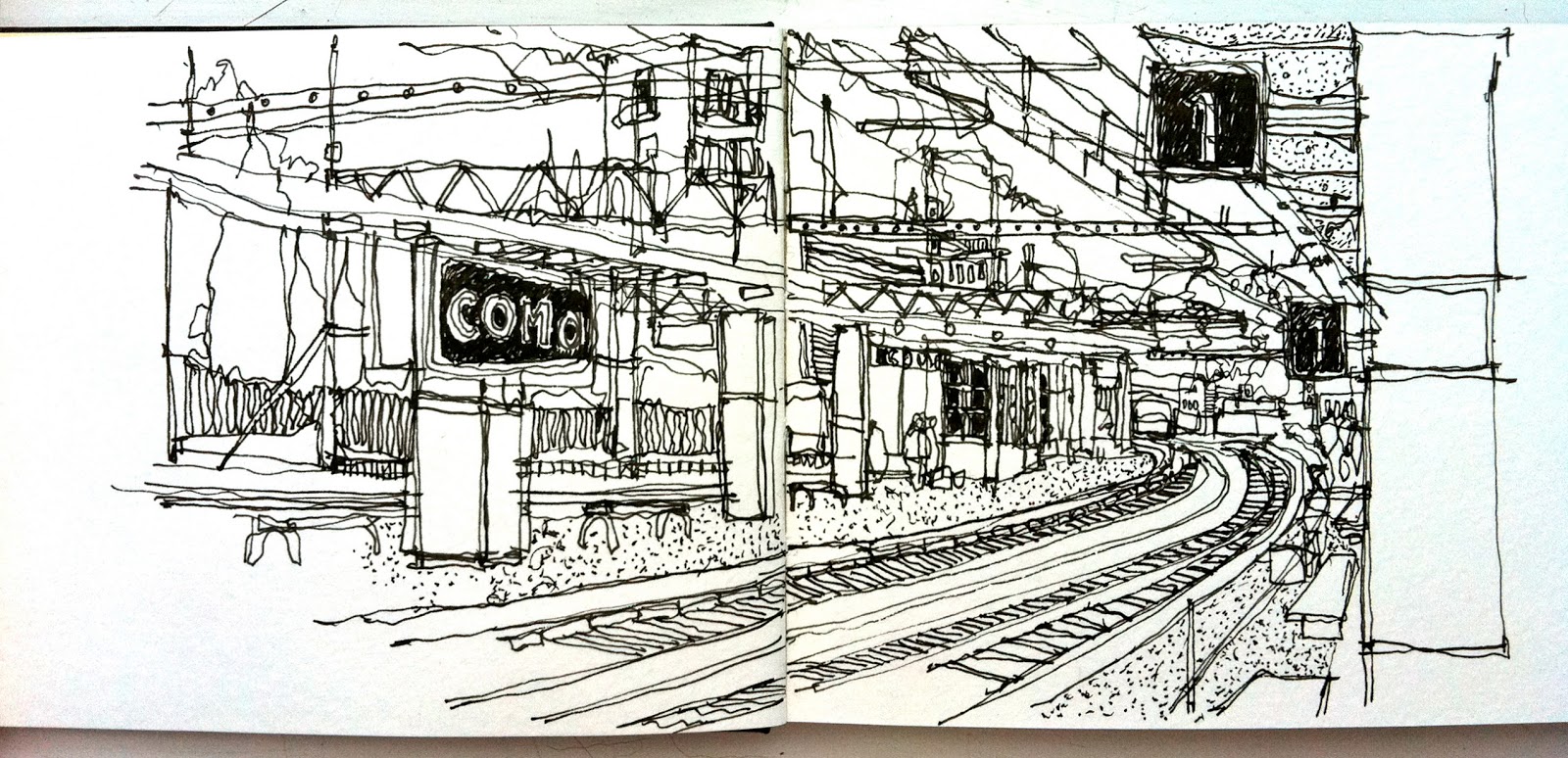 Simone Ridyard Recent sketches of railway stations