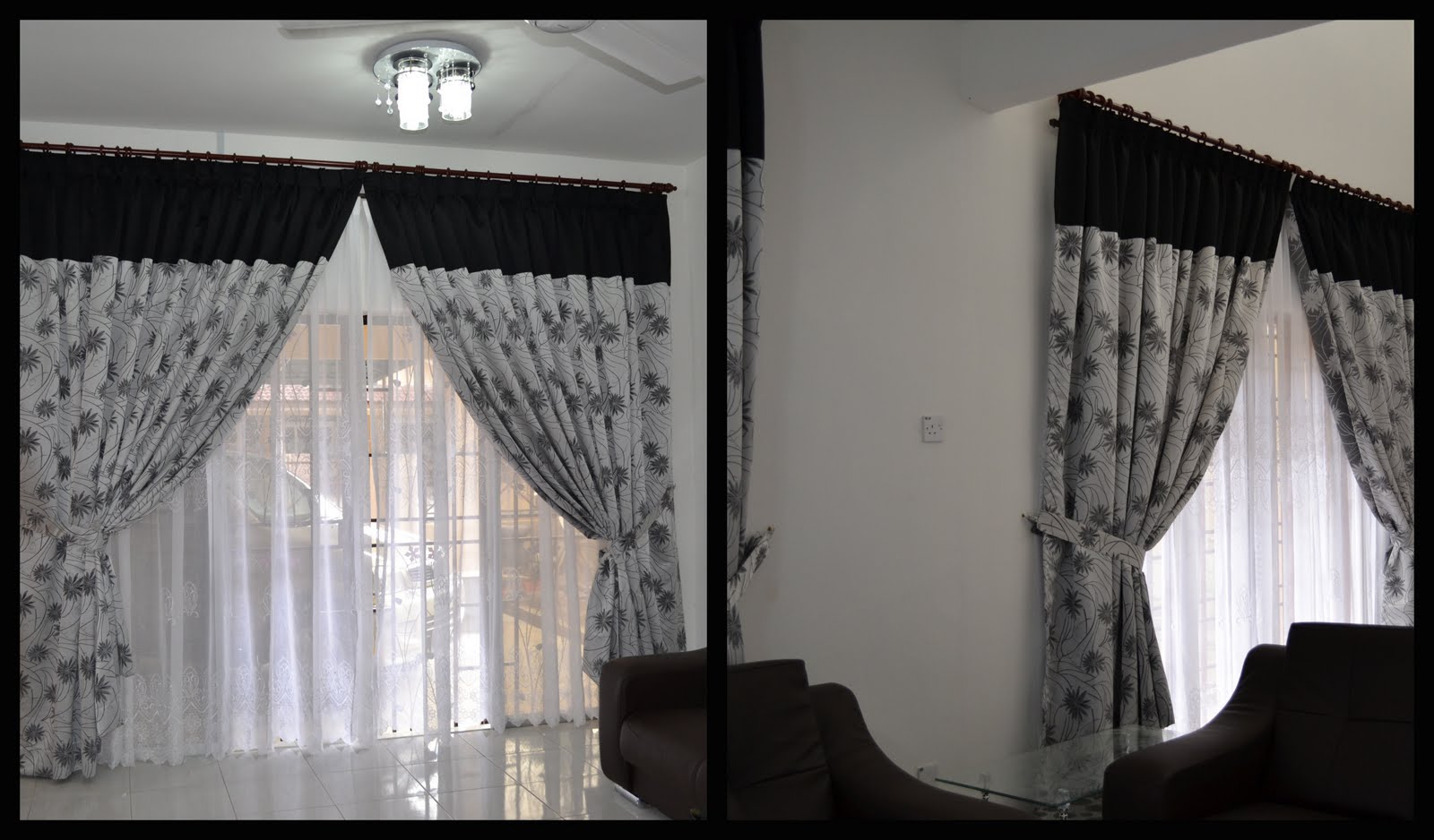 C E R I T A N G K M Kemasan Langsir Sri Pelangi Ni Plak Living Hall N Dining Yg Bersmbungan Hitam Grey Sebab Dindingnye Putih Aje