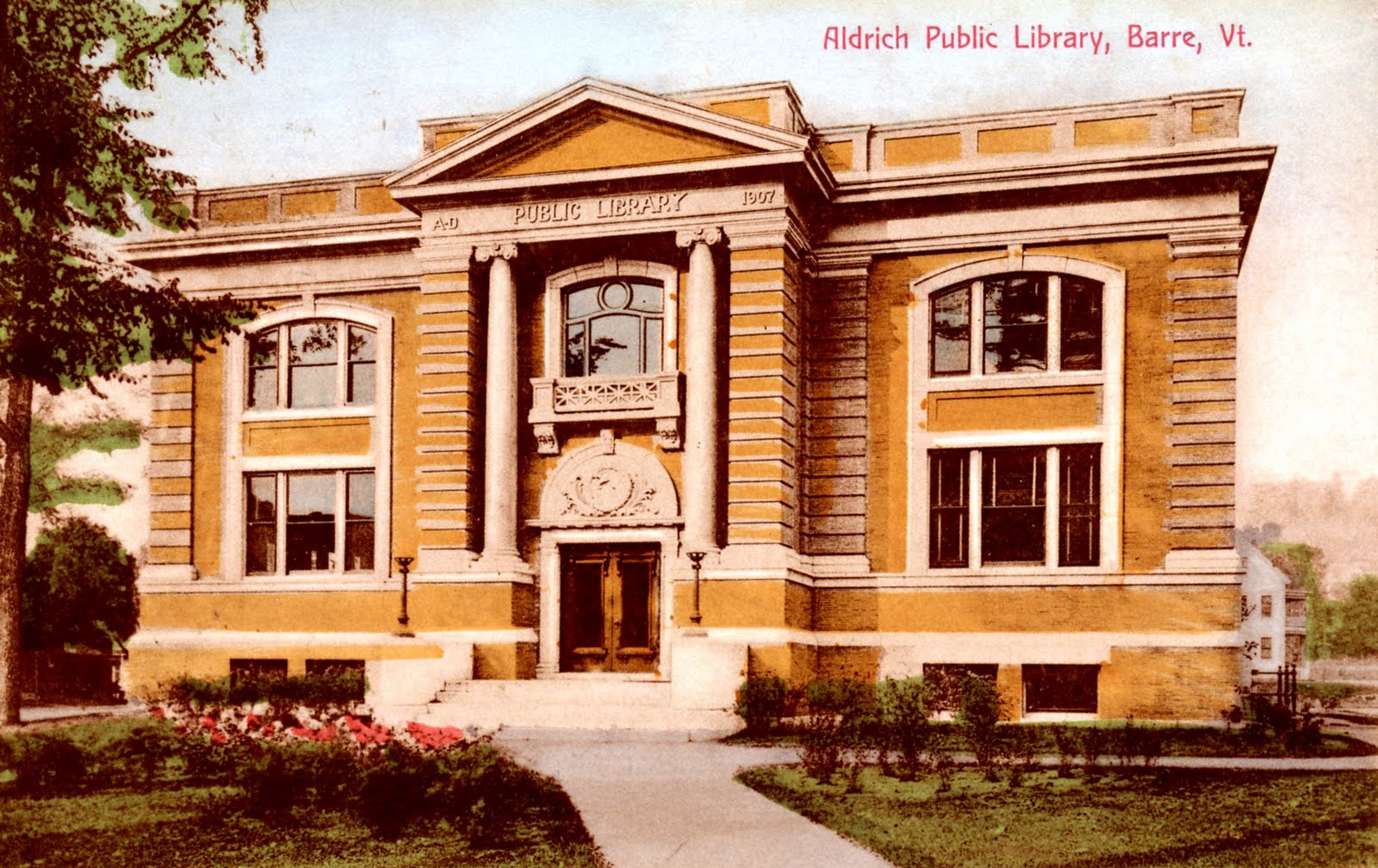 Library Postcards 1910 Aldrich Public Library, Barre, Vermont