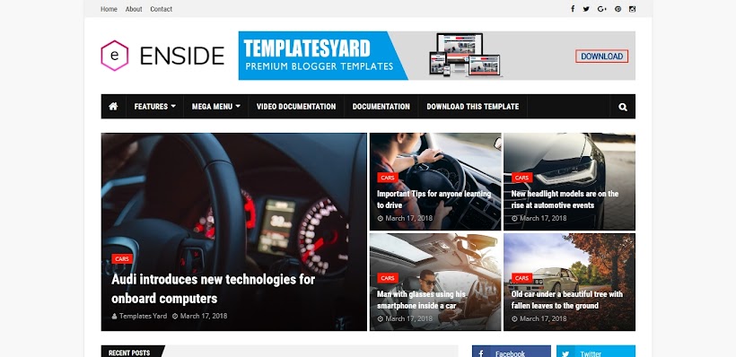Enside Free Blogger Template