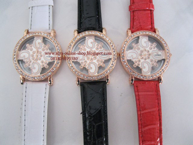 Alya online: Jam Tangan Guess G Leather List Gold,Rp.85.000,-