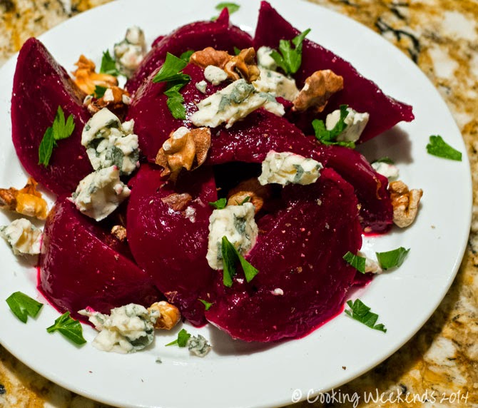 Cooking Weekends Roasted Beets with Blue Cheese & Walnuts