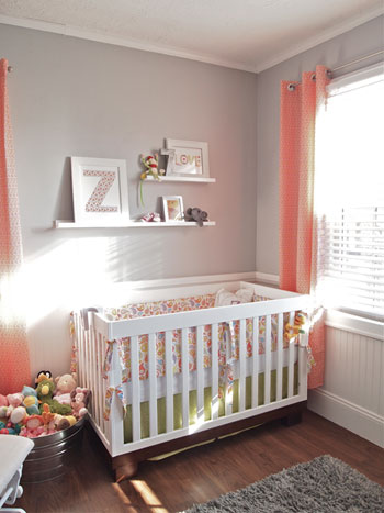 Jolie Chambre Corail Gris Cerise Et Petits Pois