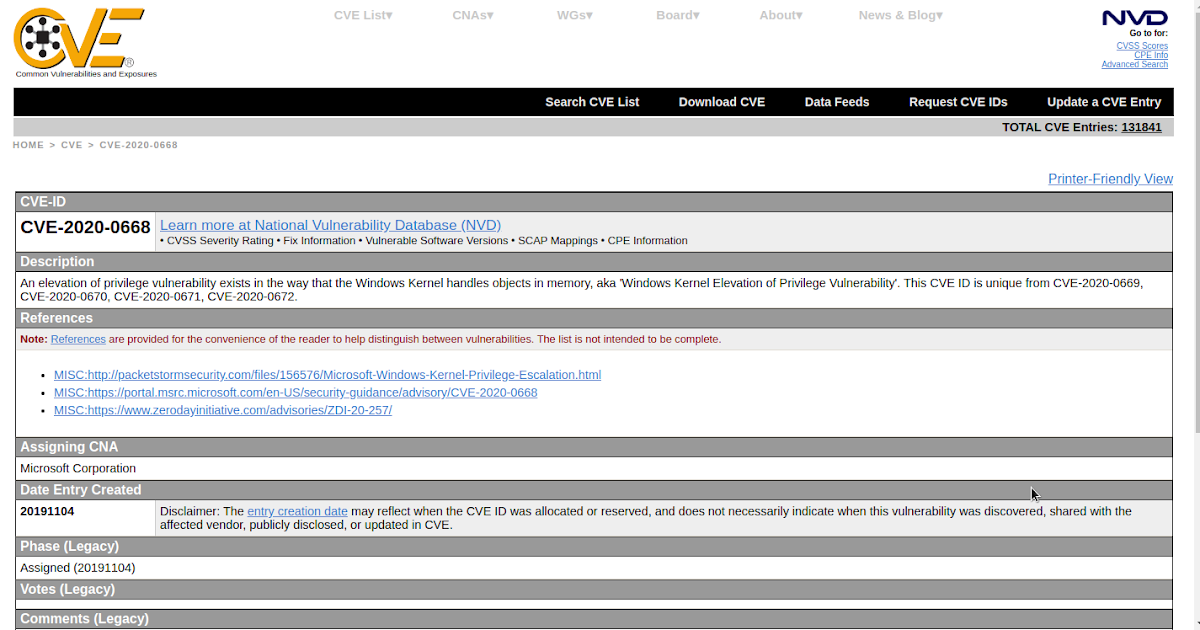 CVE20200668 WindowsKernelElevation_of_PrivilegeVulnerability + PWN