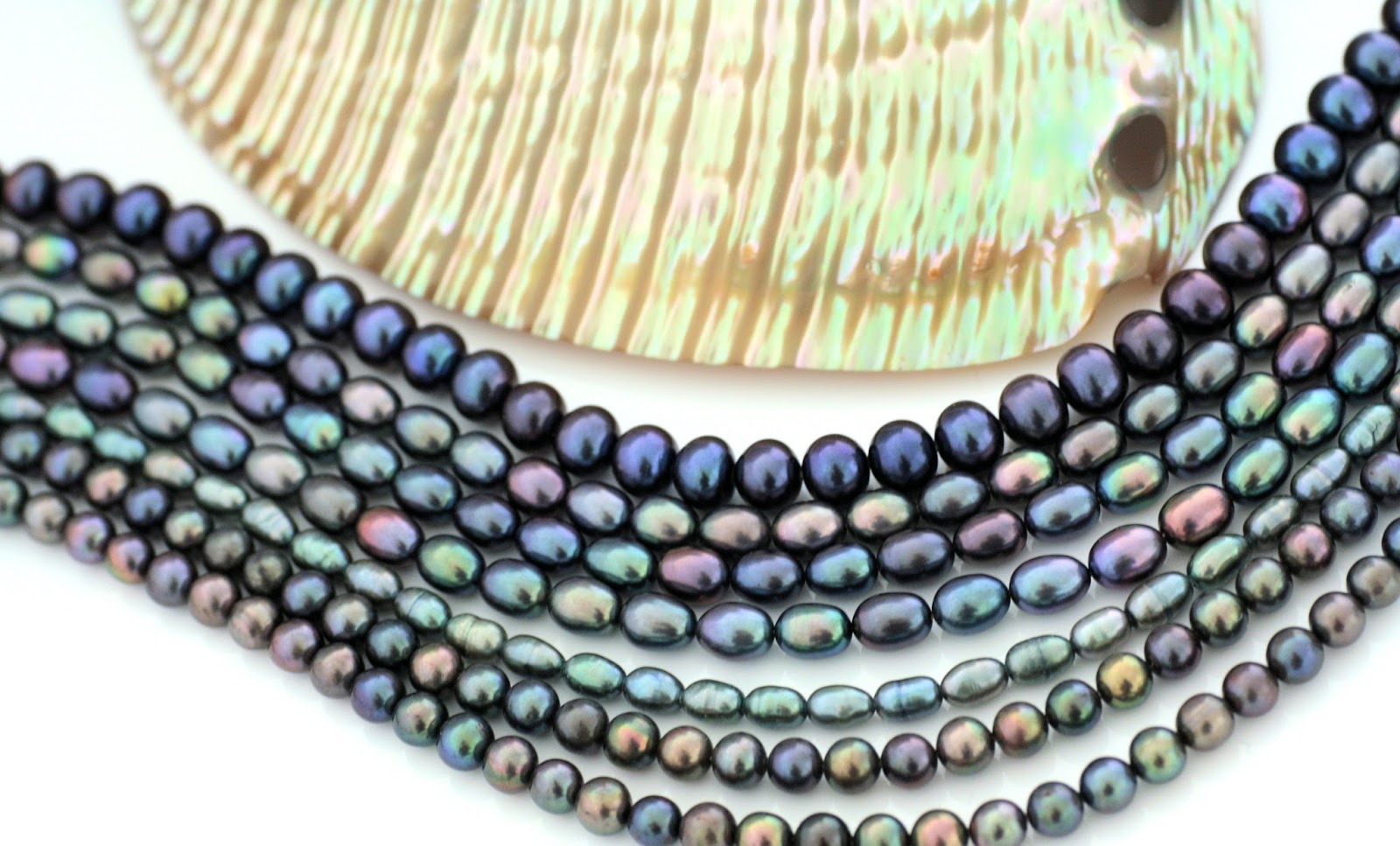 Halskette Mit Tahiti-Perlen 12-11mm - Natürliche Schwarz-blaue Perlenkette