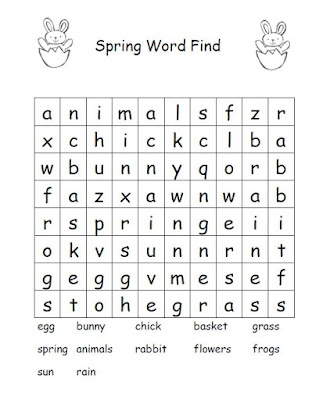 Classroom Freebies: Spring Word Find