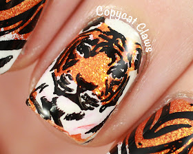 Tiger nail manicure nailpolis twitter Copycat Claws: Sunday Stamping - Tiger Nails