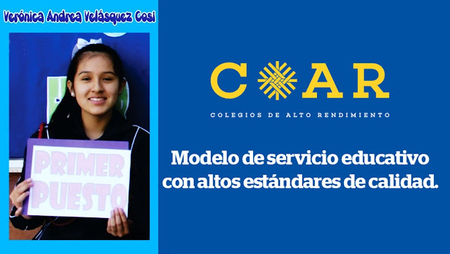 Primer puesto COAR 2019 Verónica Andrea Velásquez Cosi, logró primer puesto en examen de admisión COAR 2019