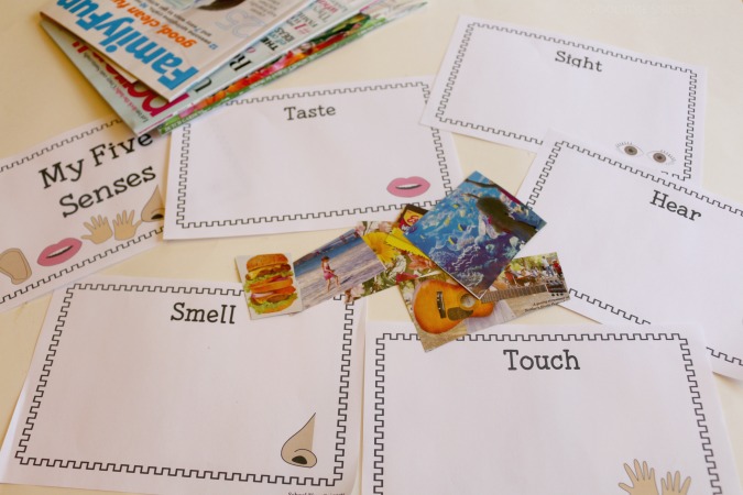 5 senses booklet for preschoolers
