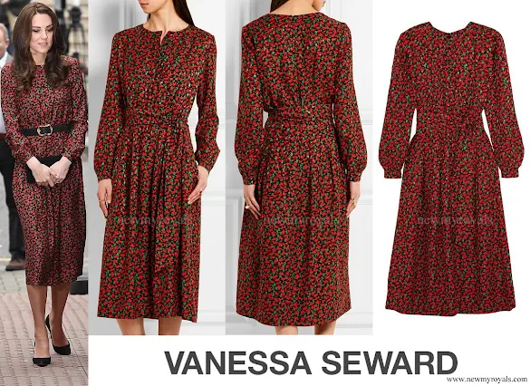 Kate Middleton wore VANESSA SEWARD Cai Floral Print Silk Jacquard Dress