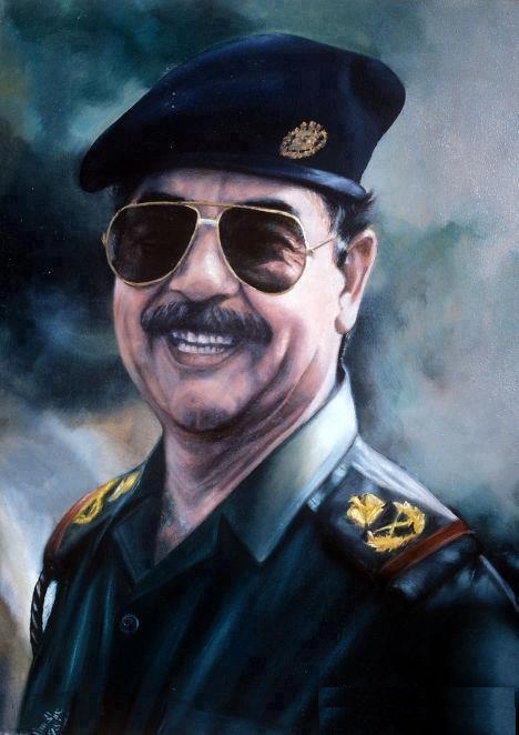 رسم صدام حسين على الجدار