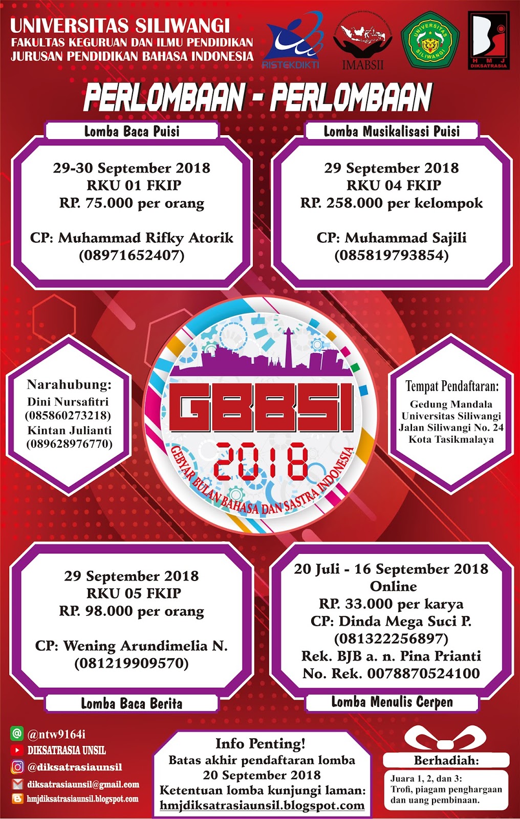 HMJ DIKSATRASIA: Gebyar Bulan Bahasa dan Sastra Indonesia 2018