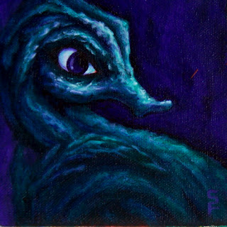 Seahorse acrylic painting