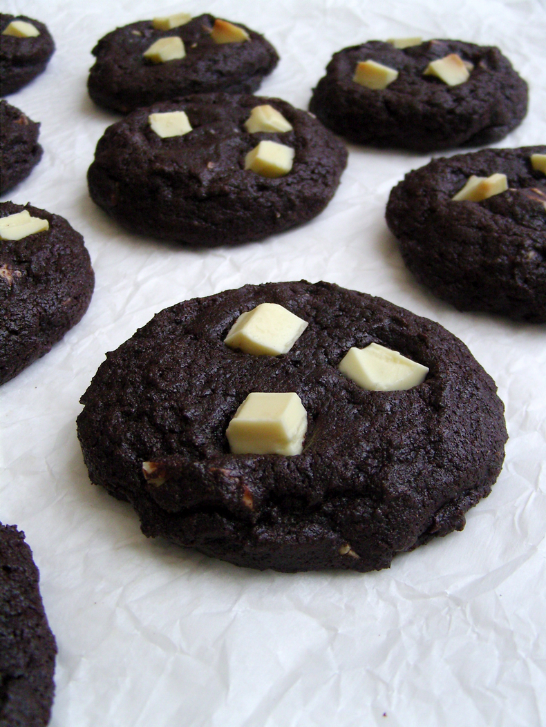 double chocolate cookies white chocolate chip chocolate cookies