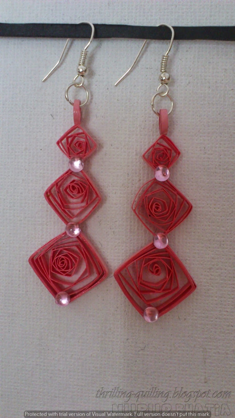 Thrilling Quilling Here and Now Quilling and paper bead earrings