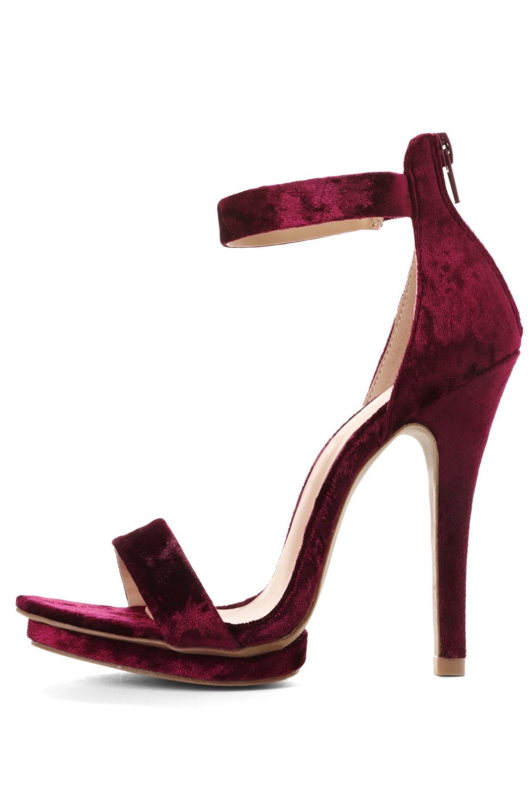Burgundy Velvet Heels