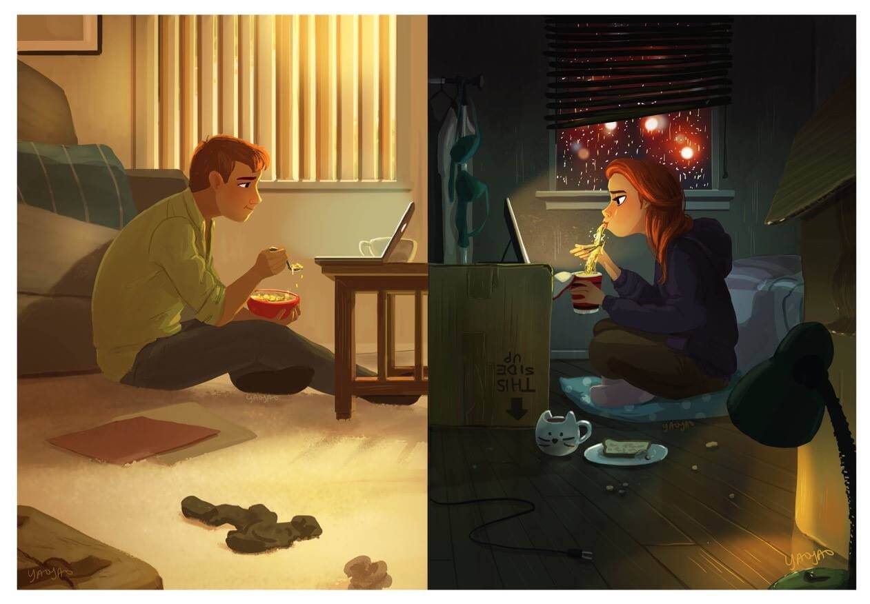 39 Loving Illustrations Depict The Happiness Of The Everyday Life Of An Artist