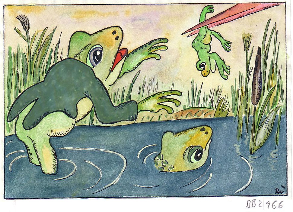 Der Frosch Sitzt In Dem Rohre