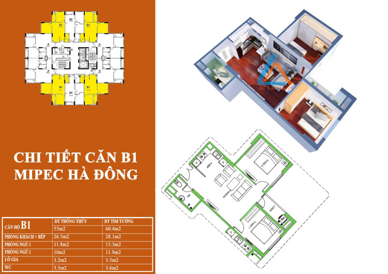 Mặt bằng thiết kế căn hộ 55 m2 tại dự án chung cư Mipec Hà Đông Mặt bằng thiết kế căn hộ 55 m2 tại dự án chung cư Mipec Hà Đông