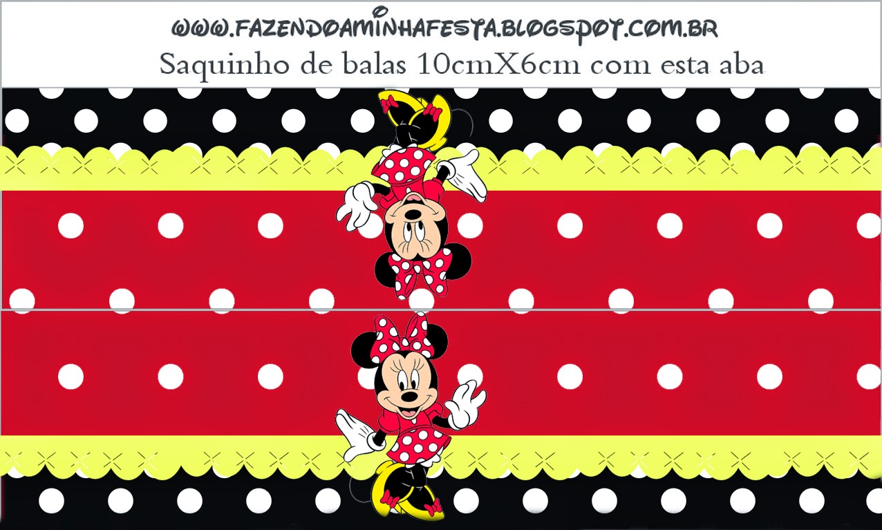 Minnie Red: Free Printable Candy Bar Labels. This label is for candy bags. Should look like this one: