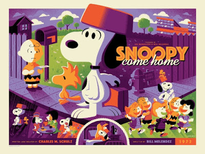 Snoopy Come Home Variant Screen Print by Tom Whalen x Dark Hall Mansion