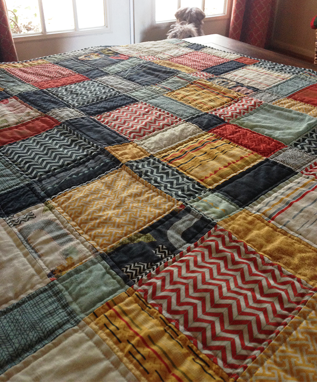 Bright Linen: PB&J Disappearing 9-Patch Baby Boy Quilt