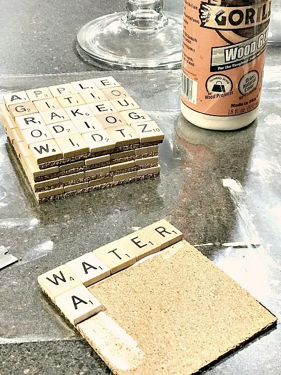 Easy DIY Scrabble Drink Coasters from leftover  tiles