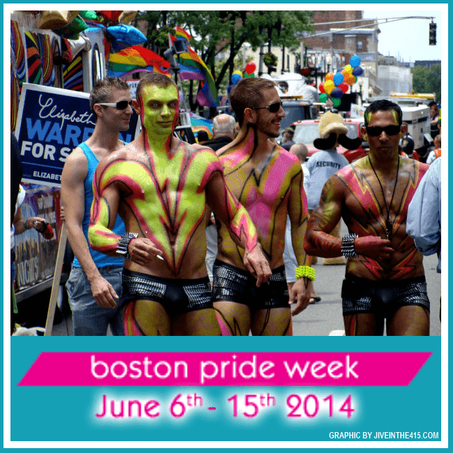Gay men celebrating the Boston Gay Pride Parade