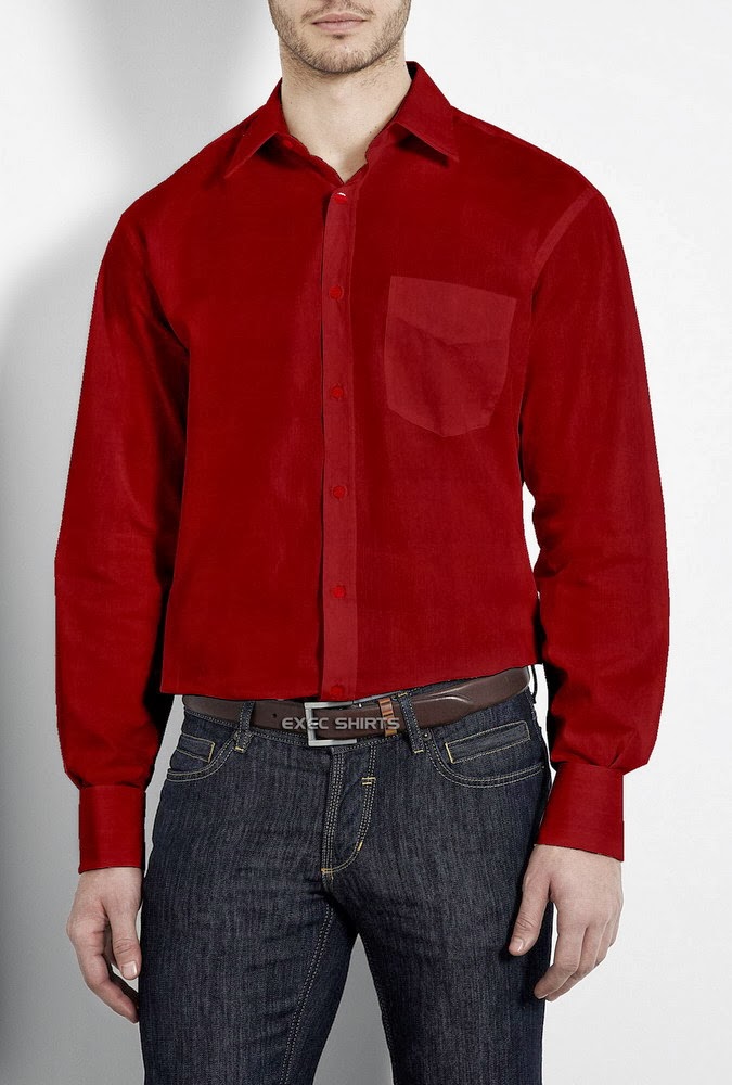 BEAUTY AND FASHION MENS RED DRESS SHIRT