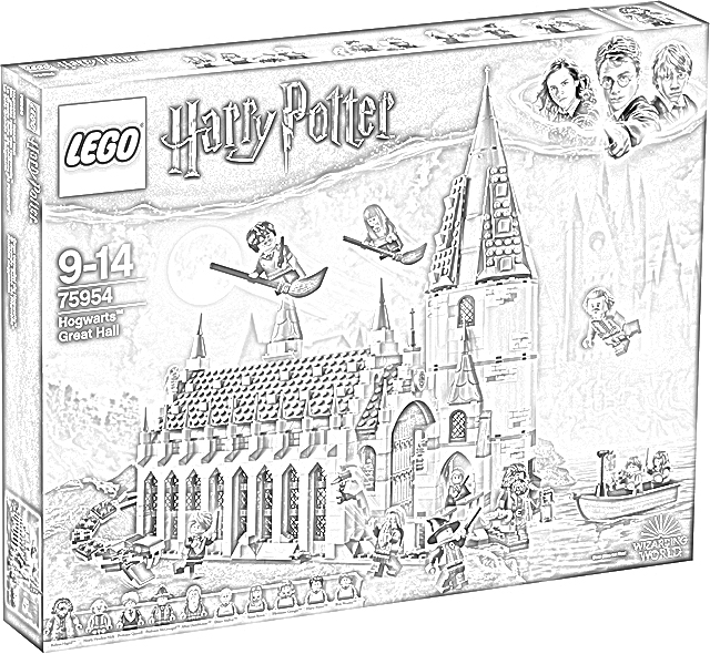 Coloring Pages Lego Harry Potter Hogwarts Great Hall Coloring Pages