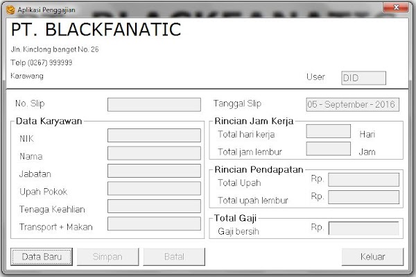 Tugas Akhir : Program Penggajian Karyawan Kontraktor