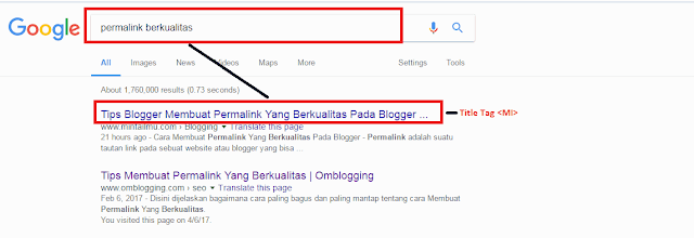 Mengoptimalkan Title Tag Pada Blogger Minta Ilmu Mengoptimalkan Title Tag Pada Blogger , Teknik Belajar SEO - Mengoptimalkan Title tag adalah salah satu yang sering dilakukan oleh para blogger sekarang ini , Title tag berguna untuk menampilkan judul pada pencarian google, ada contoh yang akan saya liatkan kepada anda : Hal-Hal Penting Mengoptimalkan Title Tag Pada Blogger : 1. Mengoptimalkan  *Membuat Title Tag Yang Berkualitas Bagaimana Mengoptimalkan Title Tag Mengoptimalkan Meta Title Tag Mengoptimalkan Meta Title Tag