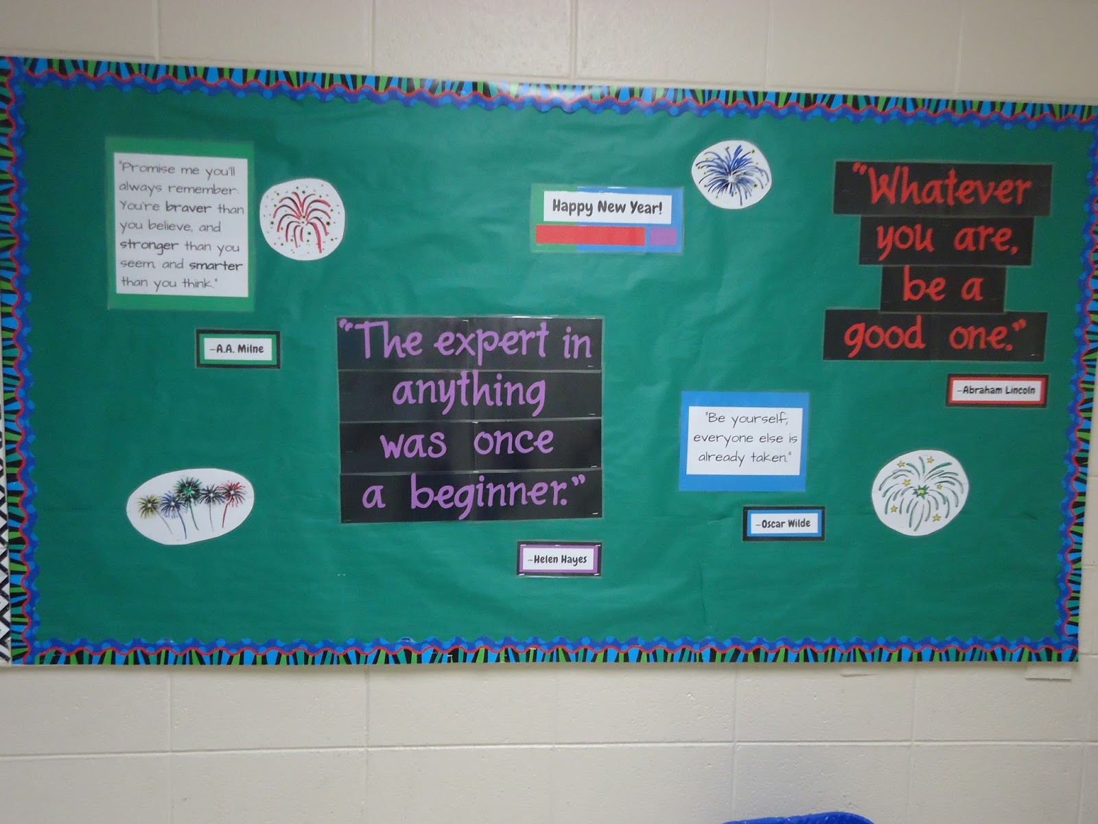 Teaching Elementary Orchestra Inspirational Quotes for the New Year Bulletin Board