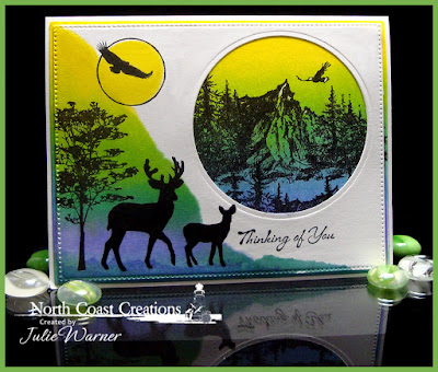 North Coast Creations Stamp sets: Deer Silhouette Greetings, Our Daily Bread Designs Stamp sets:  Bookmarks Trees, Keep Climbing, ODBD Custom Dies: Flourished Star Pattern