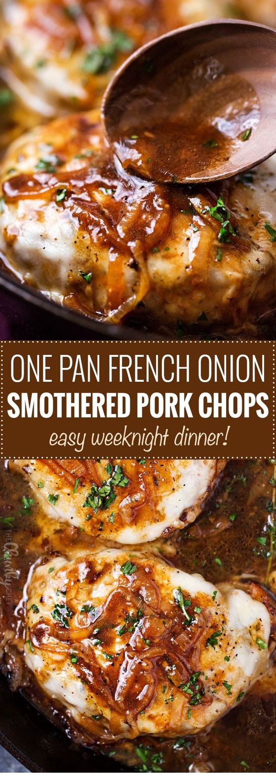 One Pan French Onion Smothered Pork Chops