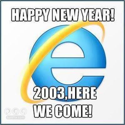 Internet Explorer, wish a happy new year, late slow, funny meme