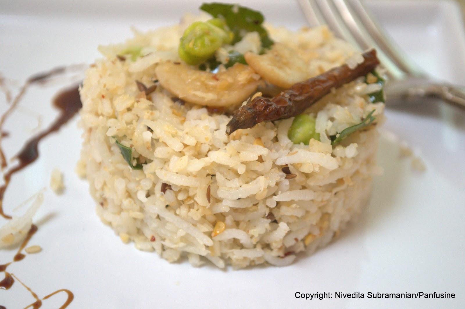 Day 217 Coconut rice with sesame and fresh garbanzo beans