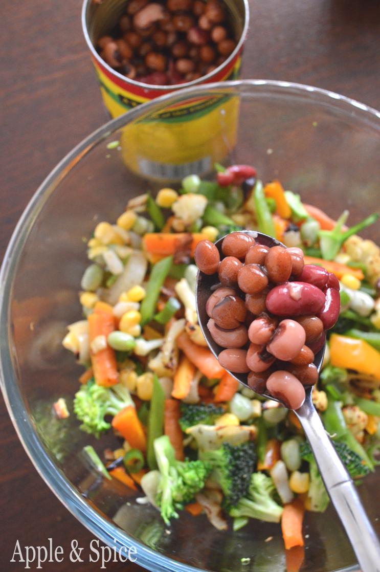 Apple & Spice Summer Veg & Bean Salad in a Smoky Tomato Dressing