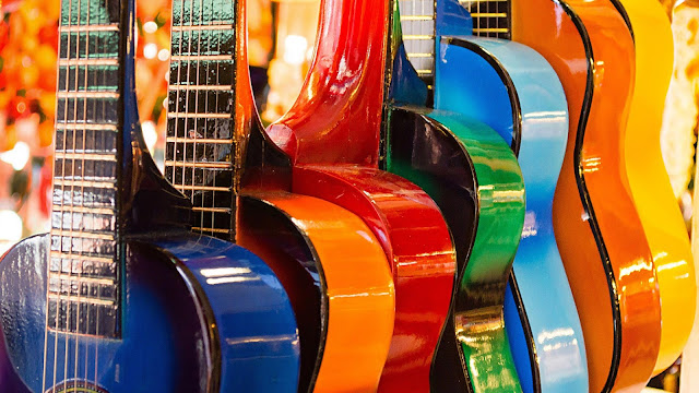 Colorful Guitars HD Music wallpaper.
