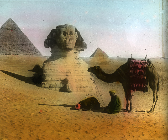 Egypt, Gizeh. Sphinx and Pyramid. Brooklyn Museum Archives