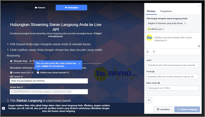 Cara Live Streaming di Halaman Facebook Dengan OBS Studio
