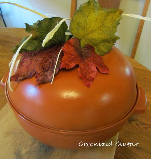 Vintage Bun Warmer Repurposed As A Pumpkin Organized Clutter