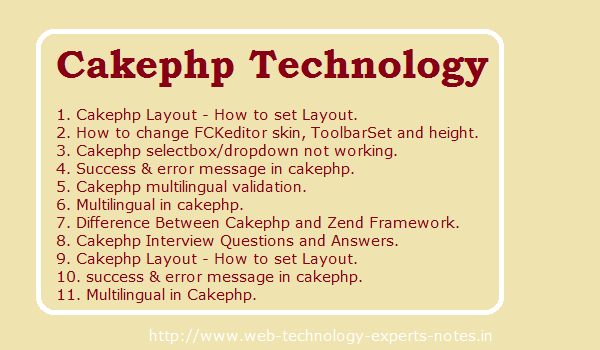 Cakephp Technology